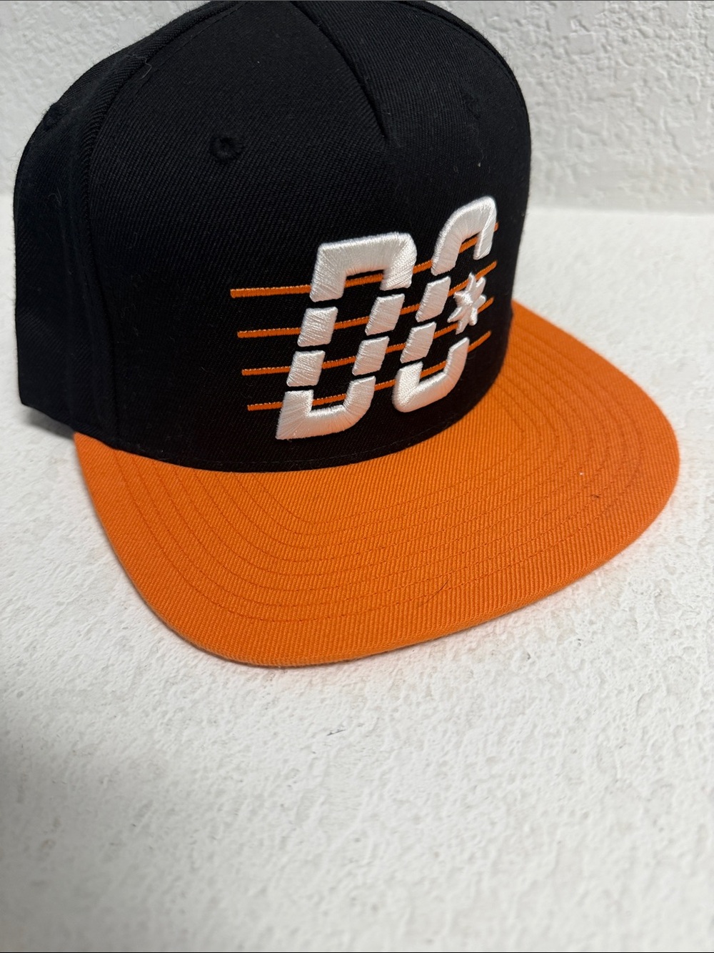 Black and Orange Snapback Hat with '00' Embroidery Mens New